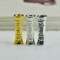 wholesale 925 Sterling Silver Six-Character Mantra Cylinder Bead Buddhist Bead Jade Stone Bracelet Braided Cord Straight Curved Tube DIY Accessories Retro Style-0-0