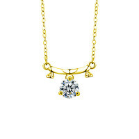 S925 Sterling Silver Moissanite Zodiac Necklace for Women-Libra (September 23 - October 23)  1-carat moissanite