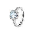 Sterling Silver Full-Coverage Moissanite Square-Cut Ring-0-3