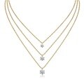 Metal French Three-Layer Long Layered Necklace for Women, Summer Minimalist Ins Style Fade-Resistant Luxury Niche-0-6