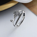wholesale S925 Sterling Silver Vintage Literary Auspicious Lucky Ring, Lucky Wealth Peace Minimalist Design Ring for Women-0-0