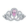 wholesale Metal: 925 Silver Zhuozhifang Jewelry New Crown Pink Princess Style 4*6 Pink Diamond Niche Design Fashion Ring-0-0