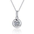 wholesale S925 Sterling Silver Moissanite Necklace for Women, Fully Enclosed Heart Pendant, Exquisite and Fashionable Niche Jewelry-0-4