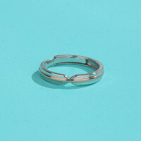 wholesale S925 Sterling Silver Minimalist Design Love at First Sight His and Hers Couple Rings with Two-Tone Plating and Zircon-Men's