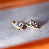 wholesale S925 sterling silver romantic and unique vintage-inspired heart-shaped earrings, versatile for daily wear, minimalist and elegant-BE0268-Gold>925 Silver
