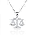 S925 Silver Zodiac Necklace with Moissanite, Customizable Women's Pendant-0-4
