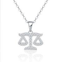 S925 Silver Zodiac Necklace with Moissanite, Customizable Women's Pendant-P16605 Moissanite 1.6mm + 39 beads  925 Silver (Pendant with chain)