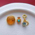 wholesale Gold-plated 925 ancient silver fittings inlaid with natural aquamarine, sun moon stars, turquoise, lucky bag, amber, and Zhajilamu for DIY-0-1