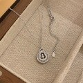 wholesale S925 Sterling Silver Rotating Gourd Pendant Necklace, New Chinese Style, Unique and Niche, Light Luxury Sweater Collarbone Chain-0-5