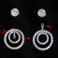 wholesale 18K Gold Plated Lab-Grown Diamond Earrings Set, Stackable Light Luxury Double Hoop Earrings in 9K/10K/14K Gold-0-4