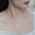 wholesale S925 Sterling Silver New Japanese and Korean Minimalist Retro Maple Leaf Necklace Women's Choker Cross-border Jewelry Wholesale-0-1