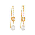 wholesale 14k Gold Plated S925 Sterling Silver Pearl Ear Thread Wholesale Jewelry Source Factory Exquisite Earrings-0-4