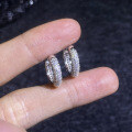 Sterling Silver Full Pavé Moissanite Earrings, French Minimalist Luxury Wholesale-0-1