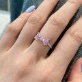 wholesale S925 Sterling Silver New European and American Style Women's Ring Pink Diamond Series 5A 8A Geometric Bow Heart Zircon Wholesale-0-1