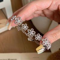 wholesale S925 Sterling Silver Lace Wreath Bracelet for Women, Small and Exquisite, Luxurious High-End Feel, Hollow-Out Woven Floral Shape Hand Accessory-Platinum 925 silver