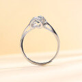 wholesale Sterling Silver Angel's Kiss D Color Moissanite Ring for Women, Small Batch Design, Fashionable Gift for Girlfriend, Proposal or Confession-0-2