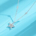wholesale Sterling Silver S925 Small Five-Point Star Necklace for Women, Minimalist Design, Light Luxury Collarbone Chain, Star Pendant, Poizon Same Style, Christmas-0-2
