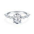 wholesale 18K Gold Plated Small Niche Design Classic Four-Prong Oval Moissanite Marquise Olive-Shaped Unique Ring-0-0