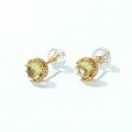 wholesale 925 Silver Minimalist Geometric Peridot Earrings, Retro Palace Style, Small Women's Jewelry-0-3