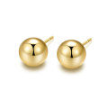 wholesale S925 Sterling Silver Cross-border Smooth Round Bead Stud Earrings, Minimalist Unisex Ear Piercing Ball Ear Studs Ear Cartilage Earrings-0-0