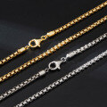 wholesale Metal material, jewelry, European and American accessories, hip-hop, trendy plain chain, best-selling men's necklace, 30mm round box chain-0-3