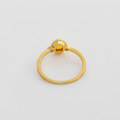 wholesale S925 Sterling Silver Gold-Plated Vintage Oval Amber Branch Carved Zircon Ring-0-3