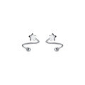 wholesale Metal Material: S925 Sterling Silver Earrings for Women, Korean Style Small Fresh, Smooth Pentagon Star Spiral Light Bead Sweet Earrings G8892-0-4