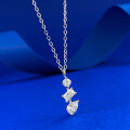 wholesale S925 silver new jewelry women's small unique Chinese-style irregular-shaped necklace versatile collarbone pendant-0-1