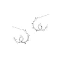 wholesale S925 Sterling Silver Korean Version Ins Original Niche Design Minimalist Versatile Irregular Vine Texture Stud Earrings for Women-Silver [with sterling silver ear plugs]  925 silver