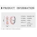 S925 Sterling Silver Four-Leaf Clover Moissanite Hoop Earrings-0-7