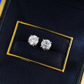 wholesale S925 Sterling Silver AliExpress Cross-Border Classic 1-Carat Round Stud Earrings Fashion Statement-0-7