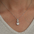 925 Sterling Silver 1ct Moissanite Classic Interlocking Pendant Necklace-0-2