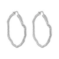 wholesale S925 Sterling Silver Korean Minimalist High-End TexturedTone Niche Geometric Circle Ear Clips for Women-EA753/Platinum 925 Silver