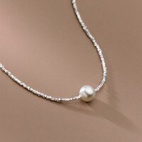 wholesale S925 silver necklace with triangular and quadrangular irregularly cut Swarovski crystals, high-end irregular cutting collarbone chain D9863-S925 Silver Broken Silver Shijia Bead Necklace>925 Silver