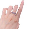 wholesale S925 Sterling Silver Purple and White Diamond Row Ring, Fashionable Commute and Daily Wear Ring Band-0-4