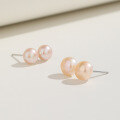 wholesale S925 Sterling Silver Minimalist Small Fresh Sweet Niche Design Earrings with Freshwater Pearls, Women's Daily Korean-style Ear Accessories-0-1
