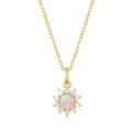 wholesale S925 Sterling Silver Gold Plated Opal Necklace with Korean Japanese Retro Style for Wholesale-0-11