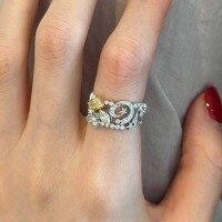 wholesale 925 Sterling Silver Full Pavé Star-Inlaid High Carbon Diamond Ring, Unique Vintage Ins Niche Women's Personality Ring Index Finger Ring-Platinum US No. 8 (Hong Kong 16-18)