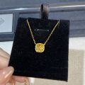 wholesale 925 Sterling Silver Necklace for Women Plated with 18K Gold, Snowflake Cut Radiant Cut Yellow Diamond Pendant, High-End Feel Direct from Manufacturer-0-1