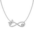 wholesale S925 sterling silver Korean cross-border women's necklace with round zirconia inlaid infinity symbol design, lightweight luxury temperament butterfly collarbone chain-0-4