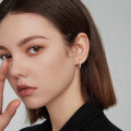 Metal Moissanite Earrings, Micro-Set, Cross-Border, Minimalist, Commuter, Custom Processing-0-0
