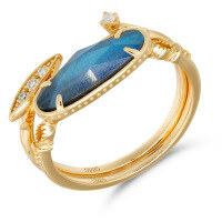 wholesale Metal material first: DUNLI Jewelry 24 Christmas Limited Mysterious Forest Two-Piece Set Ring, Blue Flash Labradorite and Natural Amethyst Fashion Ring-Natural Amethyst Ring Set  Size 8 (Mido)