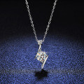 S925 Silver Moissanite S-Shaped Lightning Pendant Necklace-0-2
