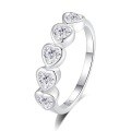 wholesale S925 Sterling Silver Zirconia Seven Princess Ring for Women, Small and Niche Stackable Row Ring,HW。-0-19