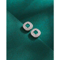 wholesale 925 Sterling Silver Green Retro Earrings, Light Luxury Niche Design New High-End Elegant Stud Earrings for Women-0-1