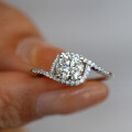 S925 Silver Moissanite Ring 1ct Four-Prong Classic Wholesale-0-4