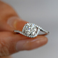 S925 Silver Moissanite Ring 1ct Four-Prong Classic Wholesale-1 carat (simulated diamond)  Hong Kong number 12