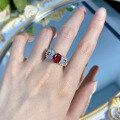 wholesale S925 Silver New Style Pigeon Blood Red 7*9 Angel Wing Ring Women's Versatile TikTok Live Stream Edition-0-3