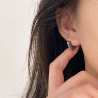 wholesale S925 Sterling Silver Resin Drop Heart Earrings for Women, New Arrival, Minimalist Korean Style Small Luxury Fashion Earrings-Sterling silver