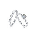 925 Sterling Silver Minimalist Couple Bands, Moissanite, Cross-border New Style, Panyu Factory Wholesale-0-3